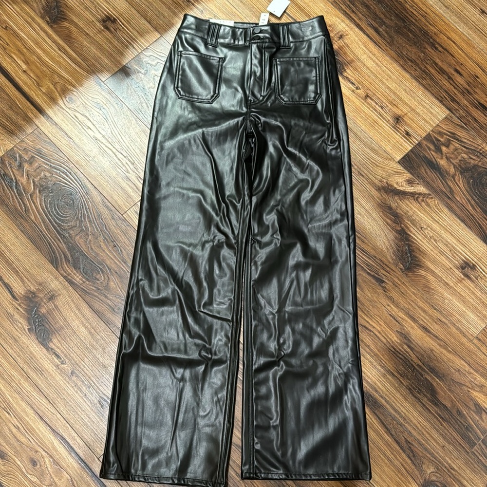 Tinseltown high waist wide leg faux leather pants size 7
